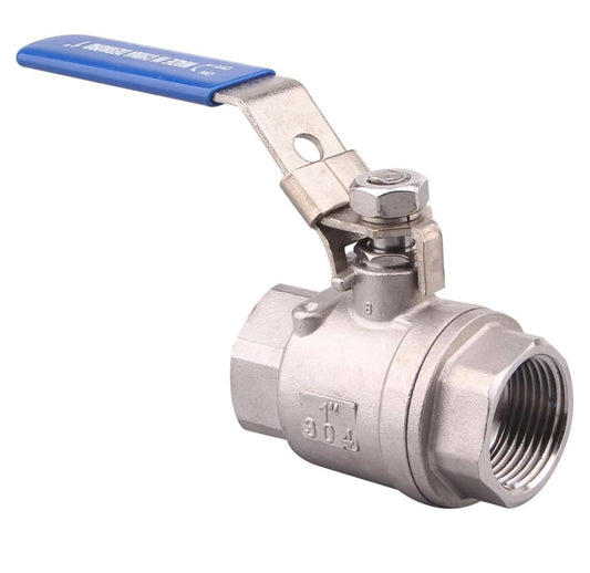 Stainless Steel 304 Ball Valve, 2-Piece Full Port Heavy Duty for WOG with Locking Device (1" NPT)