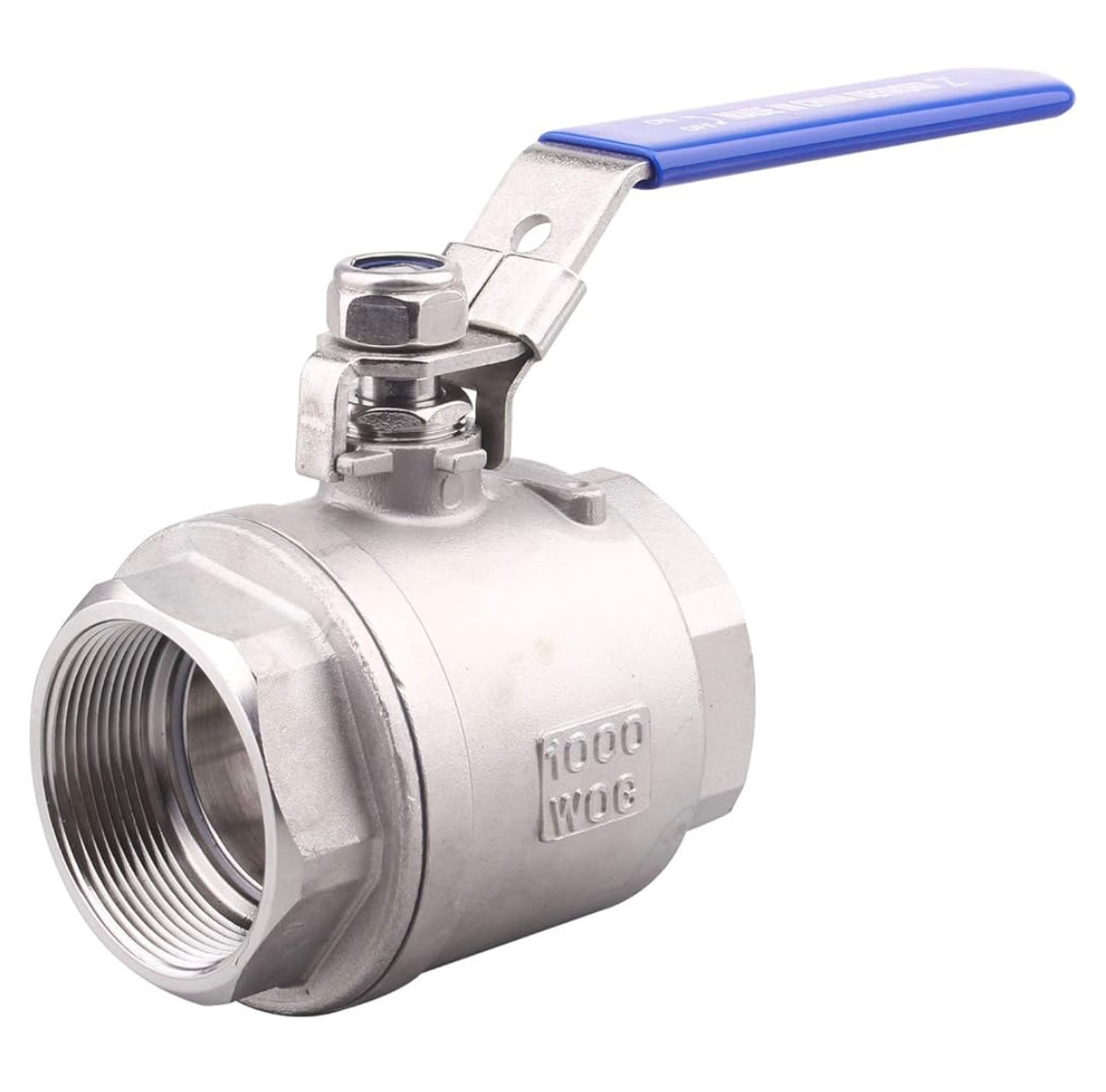 Stainless Steel 304 Ball Valve, 2-Piece Full Port Heavy Duty for WOG with Locking Device (2" NPT)